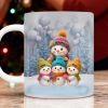 Christmas Blue Vibe Snowman Grandma Grandpa & Grandkids - Personalized Mug - Christmas Gift for Grandma Grandpa