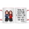 Christmas Cool Man Woman Being My Sister Bestie Brother Is The Only Gift You Need Personalized Mug