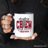 Christmas Crew Making Memories Together Personalized Mug, Checkered Lightning Retro Holiday Gift with Custom Name