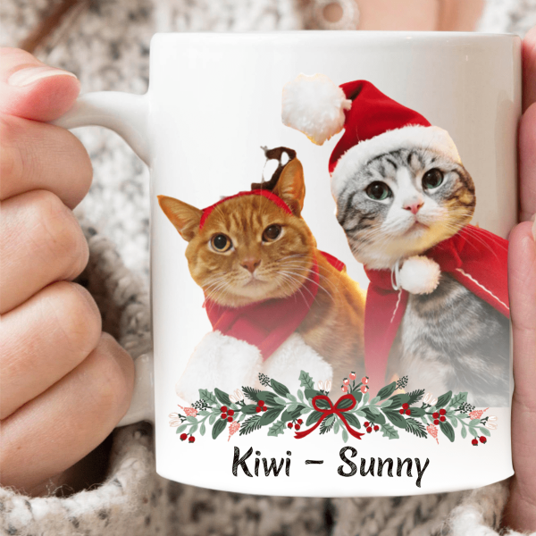 Christmas Custom Dog Cat Photo Coffee Mug