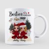 Christmas Doll Besties At Fireplace Personalized Mug