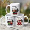 Christmas Doll Besties At Fireplace Personalized Mug