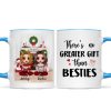Christmas Doll Besties Sitting At Fireplace Personalized Mug