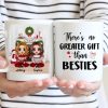 Christmas Doll Besties Sitting At Fireplace Personalized Mug