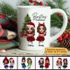 Christmas Doll Besties Sitting By Christmas Tree Personalized Mug