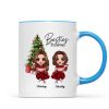 Christmas Doll Besties Sitting By Christmas Tree Personalized Mug
