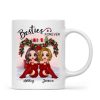 Christmas Doll Besties Sitting On Bed Personalized Mug