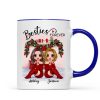 Christmas Doll Besties Sitting On Bed Personalized Mug