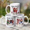 Christmas Doll Besties Standing By The Window Personalized Mug