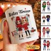 Christmas Doll Besties Standing By The Window Personalized Mug