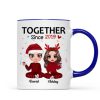 Christmas Doll Couple Sitting Confetti Personalized Mug