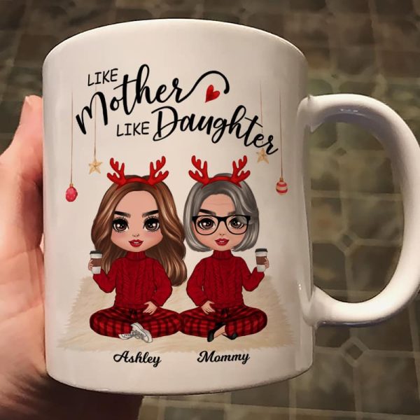 Christmas Doll Mother And Daughters Personalized Mug