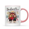 Christmas Doll Sitting Best Friends Sisters Front Porch Personalized Mug