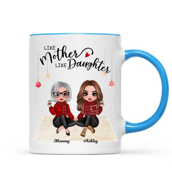 Christmas Doll Women Sitting Mother And Daughters Personalized Mug