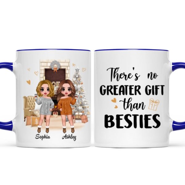 Christmas Fireplace Doll Besties Standing Personalized Mug