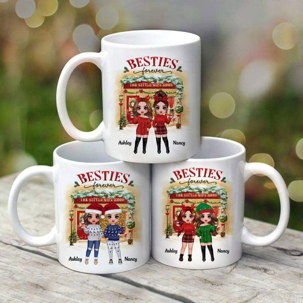 Christmas Gift Shop Best Friends Sisters Personalized Mug