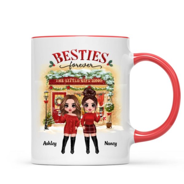 Christmas Gift Shop Best Friends Sisters Personalized Mug