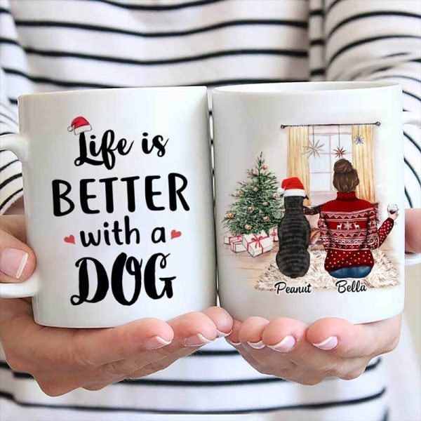 Christmas Life Is Better With A Dog Personalized Coffee Mug