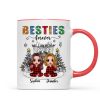 Christmas Outline Background Doll Besties Personalized Mug
