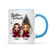 Christmas Pajamas Doll Besties Sisters Sitting Beside Christmas Tree Personalized Mug