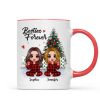 Christmas Pajamas Doll Besties Sisters Sitting Beside Christmas Tree Personalized Mug