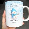 Christmas Snowman And Snowflakes Design - Personalized Custom Coffee Mug - XMAS083_MG