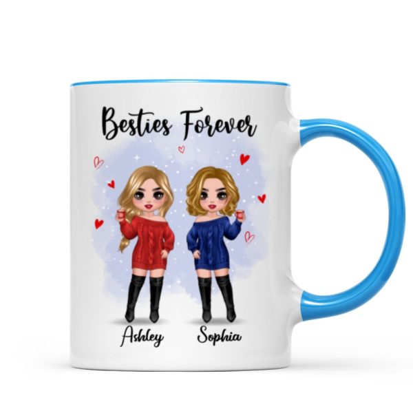 Christmas Standing Doll Besties In Snow Personalized Mug