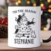 Christmas Tree Killer Cats Personalized Mug, Tis the Season Funny Holiday Gift with Custom Name