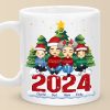 Christmas With My Family Is My Happy Place - Family Personalized Custom Mug - Christmas Gift For Family Members