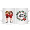 Christmas Wreath Doll Besties Standing Personalized Mug
