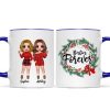 Christmas Wreath Doll Besties Standing Personalized Mug
