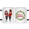 Christmas Wreath Pretty Besties Personalized Mug