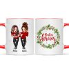 Christmas Wreath Pretty Besties Personalized Mug