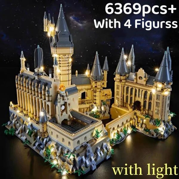 City Creative Medieval Magic School Castle Famous Architecture Palace Model Building Blocks