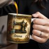 Classic Sewing Machine Design With Elegant Ornaments - Personalized Custom Coffee Mug - HOB020_MG