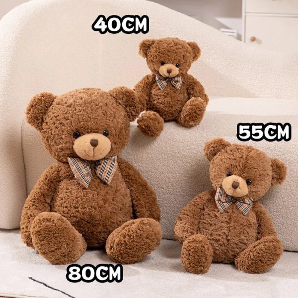 Classic Teddy Bear Plush with Bow 40–80cm