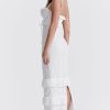 Classy Ruffle Sweetheart Broderie Anglaise Fitted Layered Maxi Sundress - White
