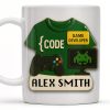 Code, Game Developer, Gaming Controller and Pixelated Alien - Personalized Custom Coffee Mug - OFW003_MG