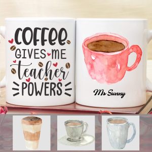 Coffee Gives Me Teacher Power Back To School Coffee Mug