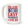 College Only 3,102 Easy Payments Of .99 Coffee Mug