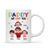 Colorful Doll Dad And Kid I Love You Piggyback Personalized Mug