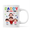 Colorful Doll Dad And Kid I Love You Piggyback Personalized Mug