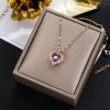 Colorful Ocean Heart Crystal Pendant Necklace