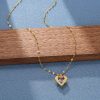 Colorful Ocean Heart Crystal Pendant Necklace