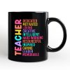 Colorful Teacher Acronym Personalized Mug, Motivational Gift with Custom Name for Educators