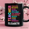 Colorful Teacher Acronym Personalized Mug, Motivational Gift with Custom Name for Educators
