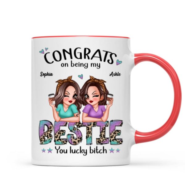 Congrats On Being My Bestie Pretty Sassy Girls Personalized Mug