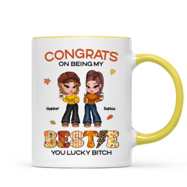 Congrats On Being My Bestie Sister Fall Season Y2K Style Personalized Mug