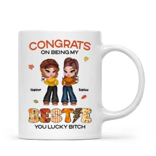 Congrats On Being My Bestie Sister Fall Season Y2K Style Personalized Mug