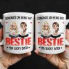 Congrats On Being My Bestie, Two Animated Girls Design - Personalized Custom Coffee Mug - BST464_MG